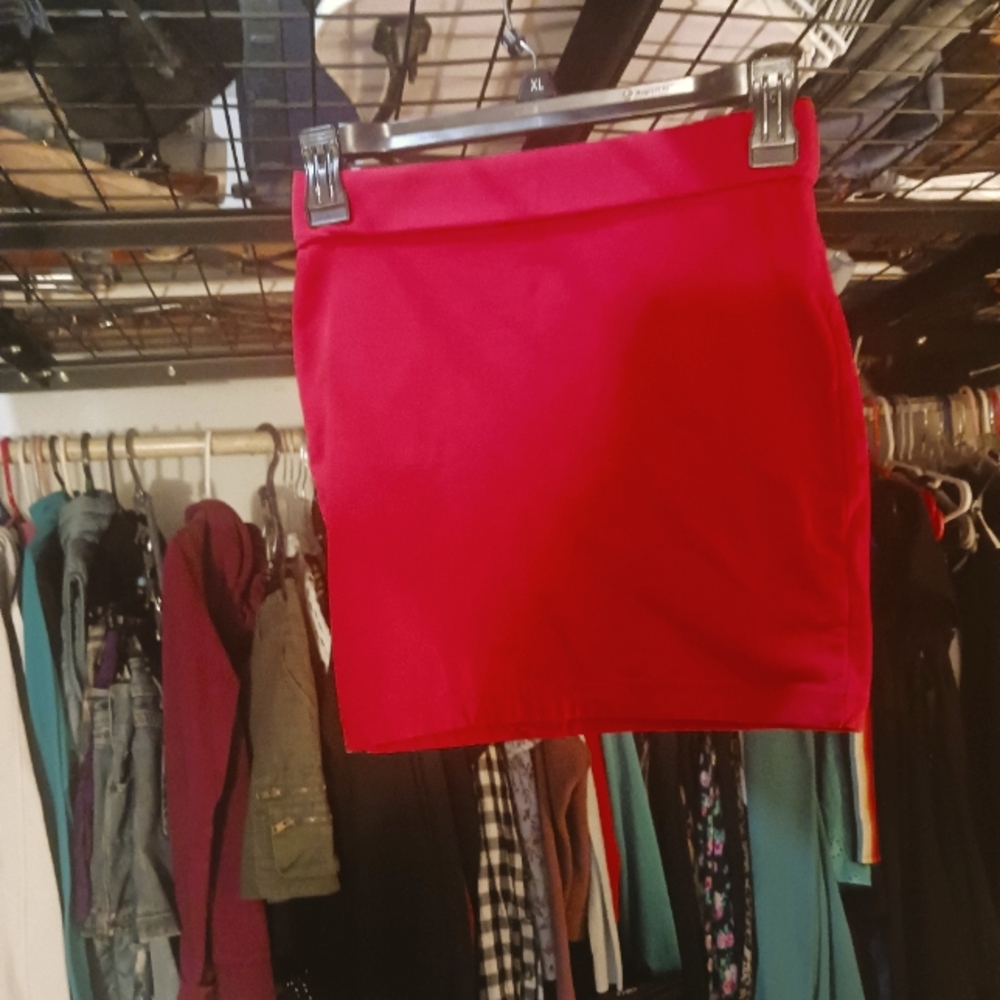 Forever 21 Juniors' Red Stretch Mini Skirt